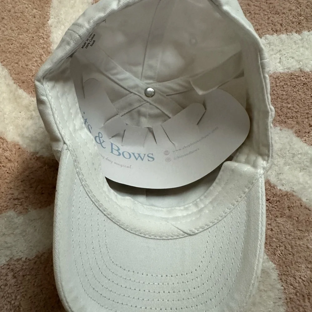 Kids Tennis Embroidered Cap - White